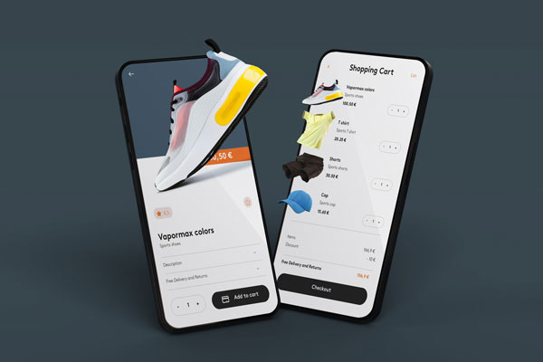 Web and mobile app design shopping interface