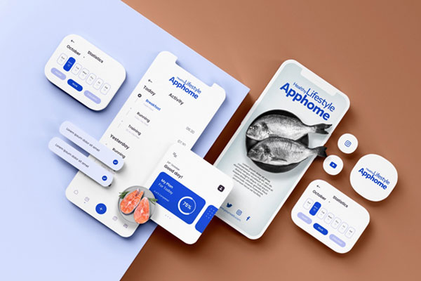 Web and mobile app design concept mockups